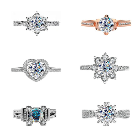 01【BETXEU 】2023 New moissanite One-carat Ring colorful stone Ring collection