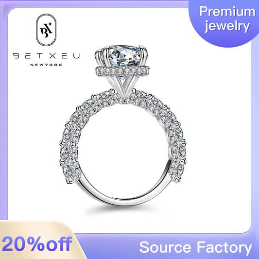 378  [BETXUE A09] Kiss to Seal S925 3CT MOISSANITE RING