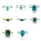 13 [BETXEU JEWELRY]  EMERALD GREEN S925 8A High carbon Ring collection