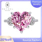 78【BETXEU】Bestseller Heart-Shaped 12*12mm Pink 925 Silver High Carbon Ring