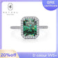 79【BETXEU】2 Carat Radiant Cut Mossanite Ring Paraiba Mint Green S925 Ring