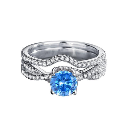 [BETXUE B48]  Moonlight S925 Moissanite Ring Set