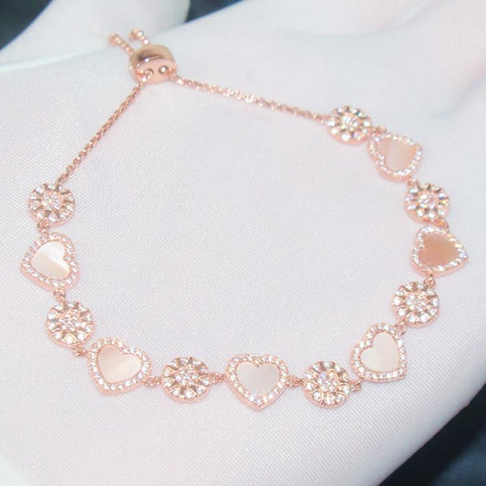 [BETXUE G18]  Pink flamingo heart bracelet