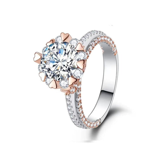 316 【BETXEU】Butterfly heart shape 2 Carat Moissanite Ring Luxurious Princess Engagement Ring