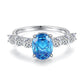 16 [BETXEU JEWELRY] H04 BLUE ICECUTTING S925 8A High carbon Ring collection