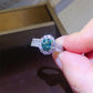 60 [BETXUE B35] Green Ocean Moissanite Ring