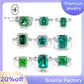 13 [BETXEU JEWELRY]  EMERALD GREEN S925 8A High carbon Ring collection