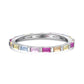 [BETXUE A01]  S925 Silver Ring Barbie Girl Rainbow Full Dopamine Ring