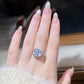 113【BETXEU】5 Carat Pure missanite Ring Fancy Cut Square Cushion Ring