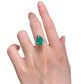 372【BETXEU】Ballet Girl High Carbon Diamond 10*14mm Teardrop-shaped Green Wedding S925 Ring