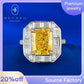 73【BETXEU】2023 S925 Silver 4 Carat Rectangular Fancy Yellow Ice Flower Cut 8*10 High-Carbon RING