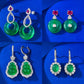 418 [BETXEU] Retro Green S925 Earrings Collection