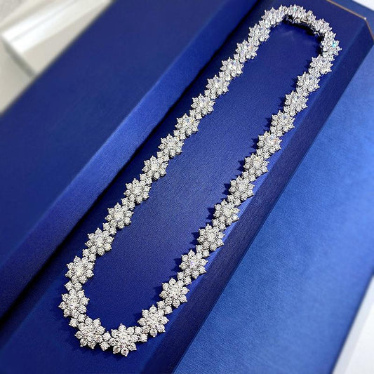 174【BETXEU】S925 High carbon sunflower necklace