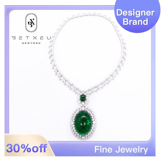 259 [BETXEU] S925 Green Vintage Style Inlay Necklace