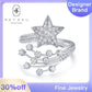 248 [BETXEU] five-pointed star moissanite open ring