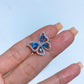 186【BETXEU】S925 Topaz blue butterfly ring Adjustable