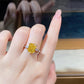 14 [BETXUE JEWELRY]  YELLOW ICECUTTING S925 8A High carbon ring collection