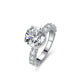 378  [BETXUE A09] Kiss to Seal S925 3CT MOISSANITE RING