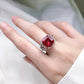 464【BETXEU】Royal Rose Red Square S925 Ring