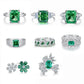 13 [BETXEU JEWELRY]  EMERALD GREEN S925 8A High carbon Ring collection