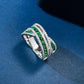 370【BETXEU】Emerald Love Interlace S925 Ring