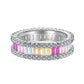 [BETXUE A01]  S925 Silver Ring Barbie Girl Rainbow Full Dopamine Ring