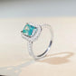 79【BETXEU】2 Carat Radiant Cut Mossanite Ring Paraiba Mint Green S925 Ring