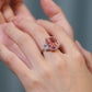 234 [BETXEU] paparacha pink 12 CT S925 all-over silver new high carbon ring