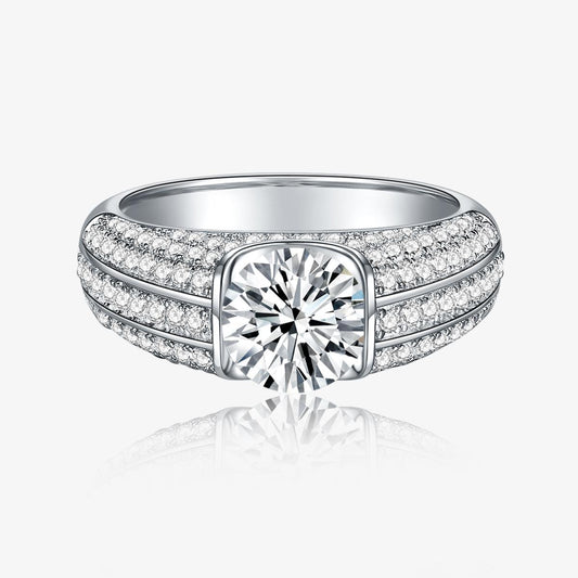 70【BETXEU】D Color 1 Carat/2 Carat moissanite man Ring