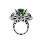 198 [BETXEU ] 925 High Carbon Diamond Green Tourmaline ring