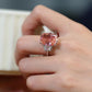 234 [BETXEU] paparacha pink 12 CT S925 all-over silver new high carbon ring