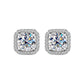 285【BETXEU】S925 Silver moissanite 1CT Galaxy classic square SET