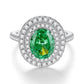 13 [BETXEU JEWELRY]  EMERALD GREEN S925 8A High carbon Ring collection