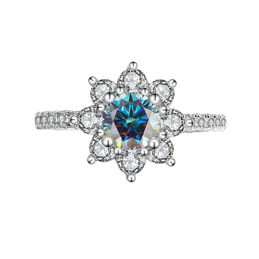 [BETXUE B27] Sunflower Moissanite Ring 1CT/2CT