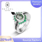 218[BETXEU ]S925 Silver Green Moss Ring