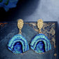 270【BETXEU】Handmade oil painting style sterling silver earrings