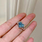 241 [BETXEU] s925 Glossy Love Heart Shape blue ring