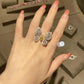 319【BETXEU】S925 Silver Butterfly Natural Stone Ring