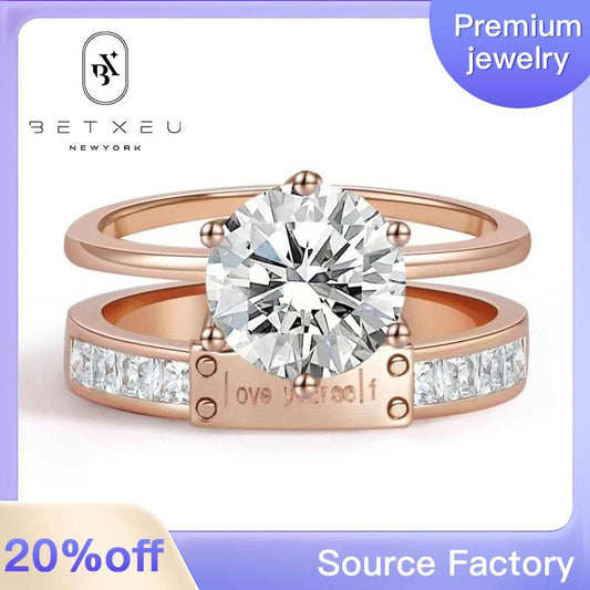 315 【BETXEU】LOVE YOURSELF S925 2023 new design 1ct -2ct moissanite ring