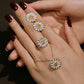 【BETXEU】Smail daisy ring earring necklace set S925