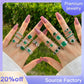 12 [BETXEU JEWELRY W] S925 High carbon Ring GREEN collection Daily