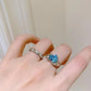 241 [BETXEU] s925 Glossy Love Heart Shape blue ring