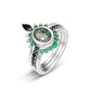 218[BETXEU ]S925 Silver Green Moss Ring