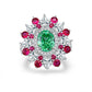 13 [BETXEU JEWELRY]  EMERALD GREEN S925 8A High carbon Ring collection