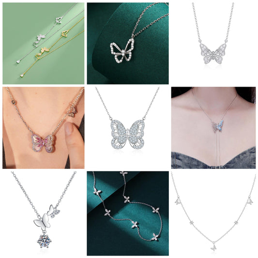 390  [BETXEU] Dreamy Dance Butterfly S925 necklace collection