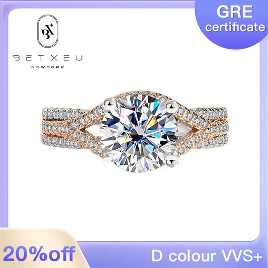 [BETXUE B03] Plum Blossom Moissanite Ring