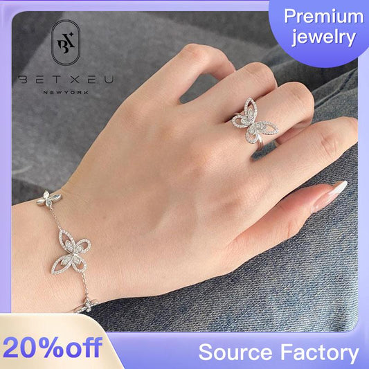 【BETXEU】 Butterfly Ring earring Bracelet S925