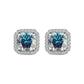 285【BETXEU】S925 Silver moissanite 1CT Galaxy classic square SET