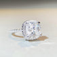 113【BETXEU】5 Carat Pure missanite Ring Fancy Cut Square Cushion Ring