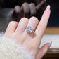 113【BETXEU】5 Carat Pure missanite Ring Fancy Cut Square Cushion Ring